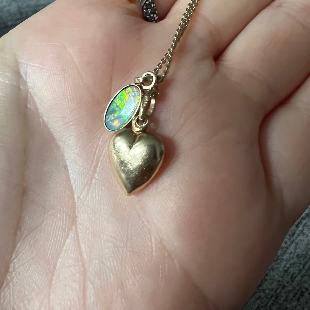 14k Gold Australian Opal Pendant - Picture 11 of 13